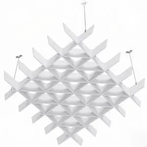 VIVO Acoustic Ceiling Waffle Panel, 45" x 45" Hanging Sound Absorber, White VIVO Acoustic Ceiling Waffle Panel, 45" x 45" Hanging Sound Absorber, White