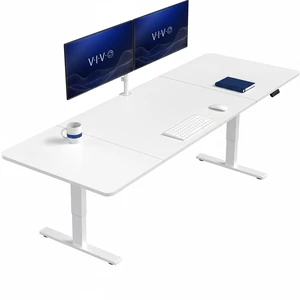 VIVO Electric 83 x 30 Stand Up Desk Workstation, White Table Top, White Frame VIVO Electric 83 x 30 Stand Up Desk Workstation, White Table Top, White Frame