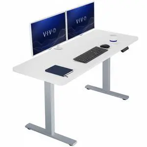 VIVO Electric 60 x 24 Stand Up Desk, White Table Top, Gray Frame VIVO Electric 60 x 24 Stand Up Desk, White Table Top, Gray Frame