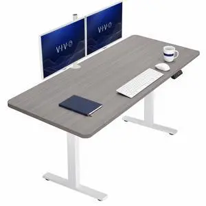 VIVO Electric 60 x 24 Stand Up Desk | Dark Gray Table Top, White Frame VIVO Electric 60 x 24 Stand Up Desk | Dark Gray Table Top, White Frame
