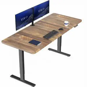 VIVO Electric 71 x 30 Stand Up Desk, Reclaimed Wood Table Top, Black Frame VIVO Electric 71 x 30 Stand Up Desk, Reclaimed Wood Table Top, Black Frame