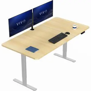 VIVO Electric 71 x 36 Stand Up Desk, Light Wood Table Top, Gray Frame VIVO Electric 71 x 36 Stand Up Desk, Light Wood Table Top, Gray Frame