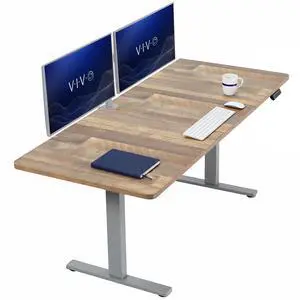 VIVO Electric 71 x 30 Stand Up Desk, Reclaimed Wood Table Top, Gray Frame VIVO Electric 71 x 30 Stand Up Desk, Reclaimed Wood Table Top, Gray Frame