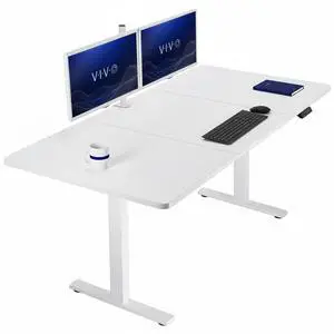 VIVO Electric 71 x 36 Stand Up Desk, White Table Top, White Frame VIVO Electric 71 x 36 Stand Up Desk, White Table Top, White Frame