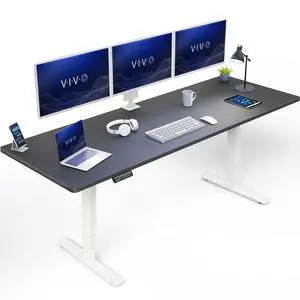 VIVO Electric 83" x 30" Stand Up Desk Workstation, Black Table Top, White Frame VIVO Electric 83" x 30" Stand Up Desk Workstation, Black Table Top, White Frame