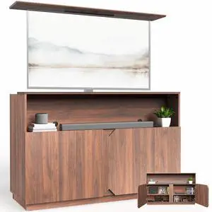 VIVO Walnut Hidden TV Lift Cabinet with Storage, Fits 32-55" TVs, Holds 132 lbs VIVO Walnut Hidden TV Lift Cabinet with Storage, Fits 32-55" TVs, Holds 132 lbs