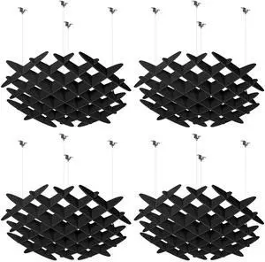 VIVO Black Acoustic Ceiling Waffle Panel, 4-Pack VIVO Black Acoustic Ceiling Waffle Panel, 4-Pack