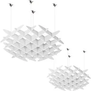 VIVO White Acoustic Ceiling Waffle Panel, 2-Pack VIVO White Acoustic Ceiling Waffle Panel, 2-Pack
