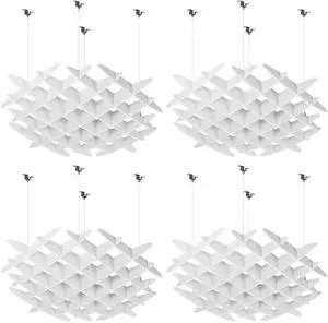 VIVO White Acoustic Ceiling Waffle Panel, 4-Pack VIVO White Acoustic Ceiling Waffle Panel, 4-Pack