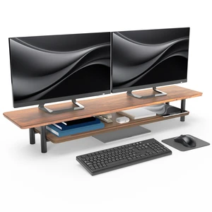 VIVO Walnut Monitor Stand Riser, 2-Tier 42 x 11 Desk Shelf, Holds 66 lbs VIVO Walnut Monitor Stand Riser, 2-Tier 42 x 11 Desk Shelf, Holds 66 lbs