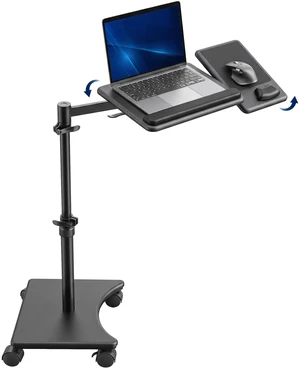 VIVO Black Laptop Cart with Extension Arm and Mouse Pad VIVO Black Laptop Cart with Extension Arm and Mouse Pad