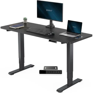VIVO PRO 2-Motor 60 x 24 Standing Desk, 1-Piece Black Top, Black Frame VIVO PRO 2-Motor 60 x 24 Standing Desk, 1-Piece Black Top, Black Frame