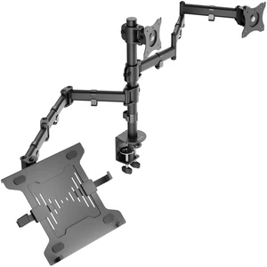VIVO Dual 13" to 27" Monitor Mount with Laptop Holder, Horizontal Screen Display VIVO Dual 13" to 27" Monitor Mount with Laptop Holder, Horizontal Screen Display