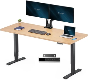 VIVO PRO 2-Motor 71 x 30 Standing Desk, 1-Piece Bamboo Top, Black Frame VIVO PRO 2-Motor 71 x 30 Standing Desk, 1-Piece Bamboo Top, Black Frame