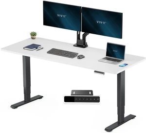 VIVO PRO 2-Motor 71x30 Standing Desk, 1-Piece White Top, Black Frame VIVO PRO 2-Motor 71x30 Standing Desk, 1-Piece White Top, Black Frame