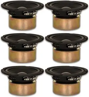 6 Goldwood Sound GW-5028/S Shielded 5.25" Woofers 130 Watt each 8ohm Replacement Speakers