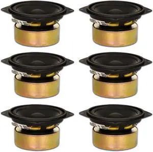 6 Goldwood Sound GW-204/8S Shielded 4" Woofers 70 Watt each 8ohm Replacement Speakers