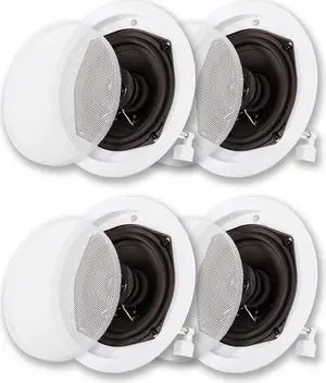 Acoustic Audio R191 In Ceiling / In Wall Speaker 2 Pair Pack 2 Way Home Theater Flush Mount Acoustic Audio R191 In Ceiling / In Wall Speaker 2 Pair Pack 2 Way Home Theater Flush Mount