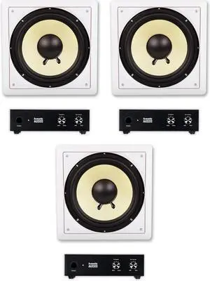 Acoustic Audio HD-S10 Flush Mount Subwoofers with 10" Speaker and Amps 3 Pack