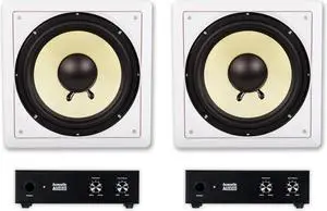 Acoustic Audio HD-S10 Flush Mount Subwoofers with 10" Speaker and Amps 2 Pack