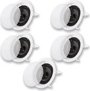Acoustic Audio CS-IC63 In Ceiling 6.5" Home Theater 5 Speaker Set 3 Way Flush Mount