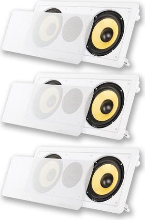 Acoustic Audio HD6c In-Wall Dual 6.5" Speakers Home Theater Surround Sound 3 Speaker Set