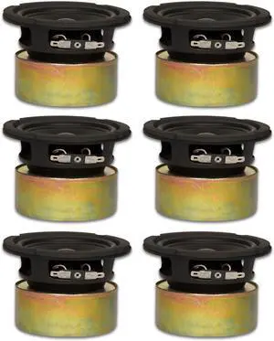 6 Goldwood Sound GW-4028/S Shielded 4" Woofers 70 Watt each 8ohm Replacement Speakers