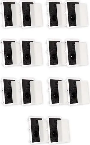 Theater Solutions TS80W In Wall 8" Speakers Surround Sound Home Theater 7 Pair Pack