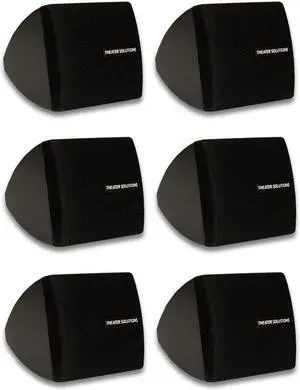 Theater Solutions TS30B Mountable Indoor Speakers Black Bookshelf 3 Pair Pack