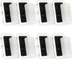 Theater Solutions TS50W In Wall Speakers Surround Sound Home Theater 4 Pair Pack