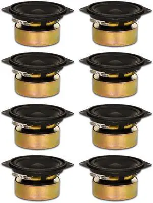 8 Goldwood Sound GW-204/8S Shielded 4" Woofers 70 Watt each 8ohm Replacement Speakers