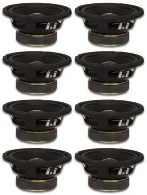 8 Goldwood Sound GW-6024 Rubber Surround 6.5" Woofers 170 Watts each 4ohm Replacement Speakers