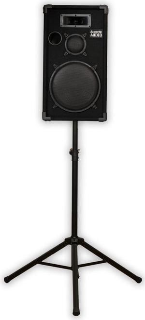 Acoustic Audio CR12 Passive 12" DJ Speaker and Stand 3-Way PA Karaoke Band Monitor