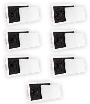 Theater Solutions TSLCR5 Flush Mount Speakers Dual Woofer In Wall 7 Pack
