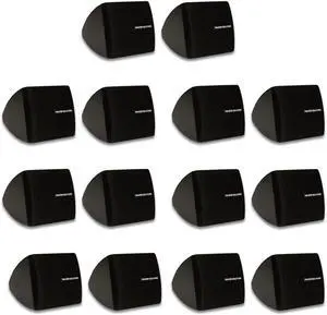 Theater Solutions TS30B Mountable Indoor Speakers Black Bookshelf 7 Pair Pack