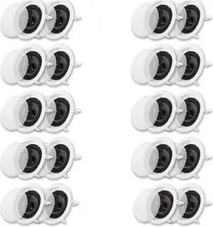 Acoustic Audio CS-IC63 In Ceiling 6.5" Speaker 10 Pair Pack 3 Way Home Theater Flush Mount