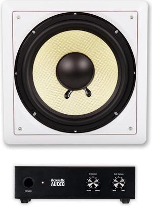 Acoustic Audio HD-S10 Flush Mount Subwoofer In Wall with 10" Speaker and Amp