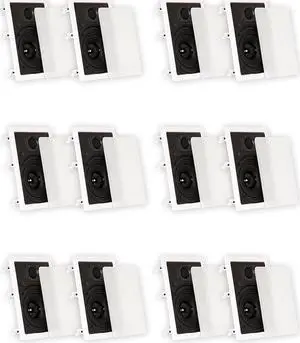 Theater Solutions TS65W In Wall 6.5" Speakers Surround Sound Home Theater 6 Pair Pack