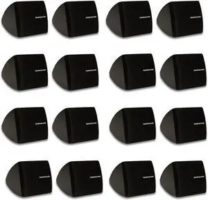 Theater Solutions TS30B Mountable Indoor Speakers Black Bookshelf 8 Pair Pack