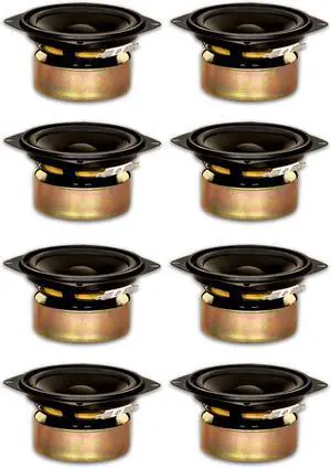 8 Goldwood Sound GW-204/4S Shielded 4" Woofers 70 Watt each 4ohm Replacement Speakers