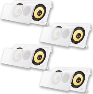 Acoustic Audio HD6c In-Wall Dual 6.5" Speakers Home Theater Surround Sound 4 Speaker Set