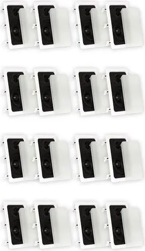 Theater Solutions TS50W In Wall Speakers Surround Sound Home Theater 8 Pair Pack