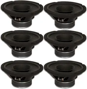 6 Goldwood Sound GW-8003/8 Full Range 8" Woofers with Whizzers 260 Watt each 8ohm Speakers