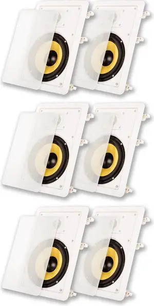 Acoustic Audio HD-650 In Wall 6.5" Speakers Home Theater Surround Sound 3 Pair Pack