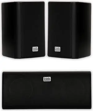 Acoustic Audio AA351B and AA35CB Indoor Speakers Home Theater 3 Speaker Set