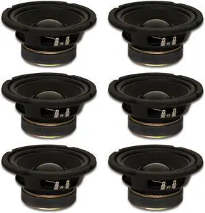 6 Goldwood Sound GW-6028 Rubber Surround 6.5" Woofers 170 Watts each 8ohm Replacement Speakers