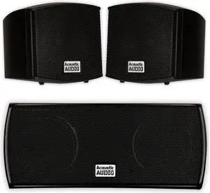 Acoustic Audio AA321B and AA32CB Mountable Indoor Speakers Home Theater 3 Speaker Set