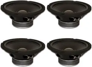 4 Goldwood Sound GW-8024 Rubber Surround 8" Woofers 190 Watts each 4ohm Replacement Speakers