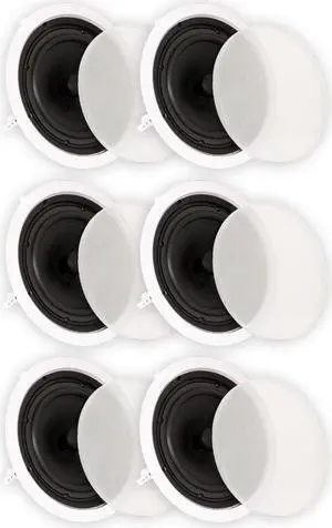 Theater Solutions TS80C In Ceiling 8" Speakers Surround Sound Home Theater 3 Pair Pack