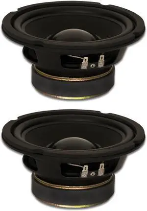 2 Goldwood Sound GW-6028 Rubber Surround 6.5" Woofers 170 Watts each 8ohm Replacement Speakers